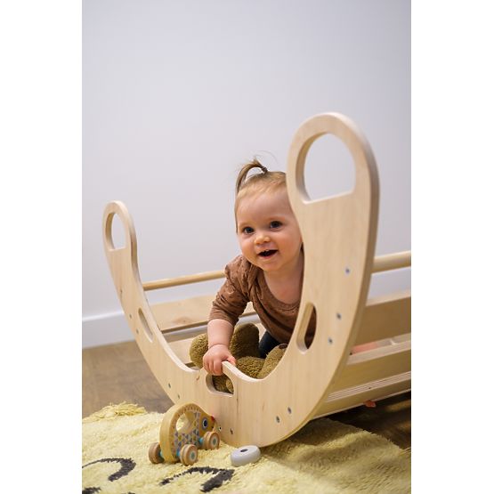 Montessori-Schaukel aus Holz - natur