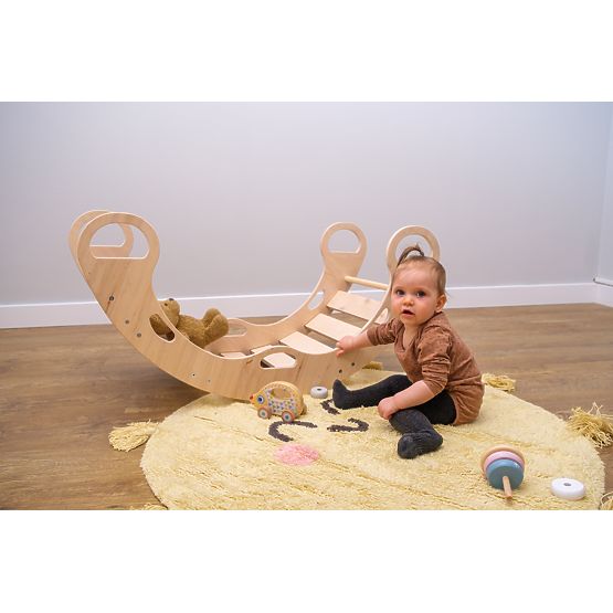 Montessori-Schaukel aus Holz - natur