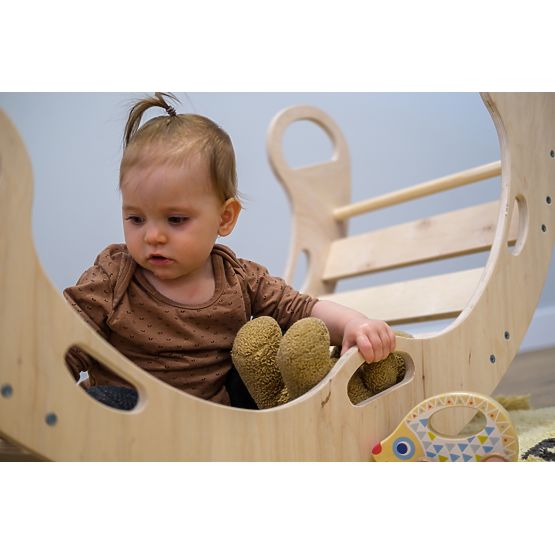 Montessori-Schaukel aus Holz - natur