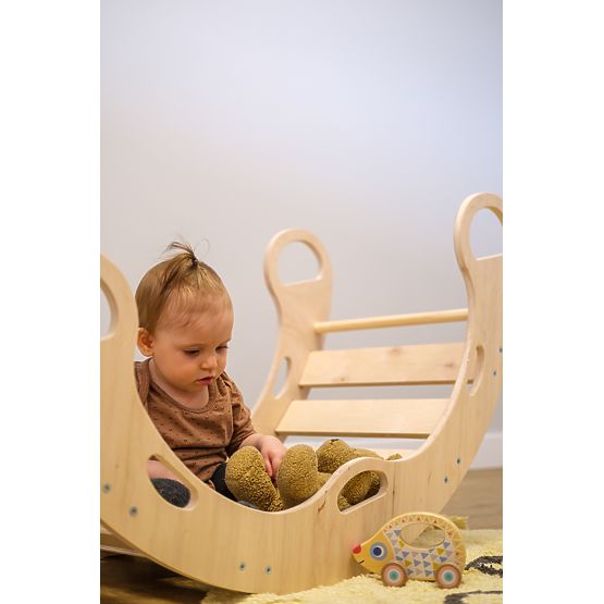 Montessori-Schaukel aus Holz - natur