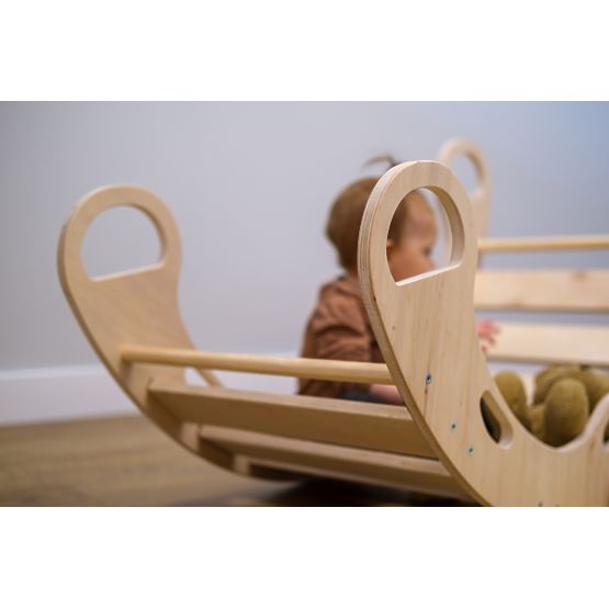 Montessori-Schaukel aus Holz - natur