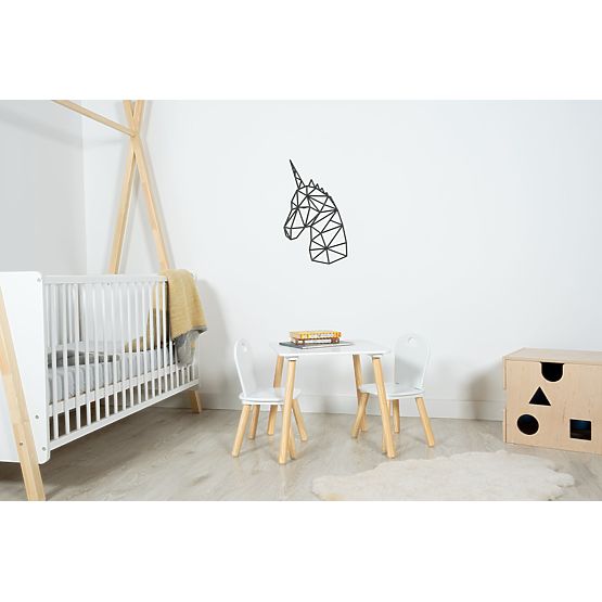 Geometrische Malerei aus Holz - Einhorn - verschiedene Farben Farbe: Schwarz