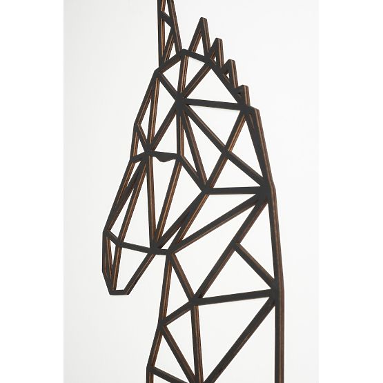 Geometrische Malerei aus Holz - Einhorn - verschiedene Farben Farbe: Schwarz