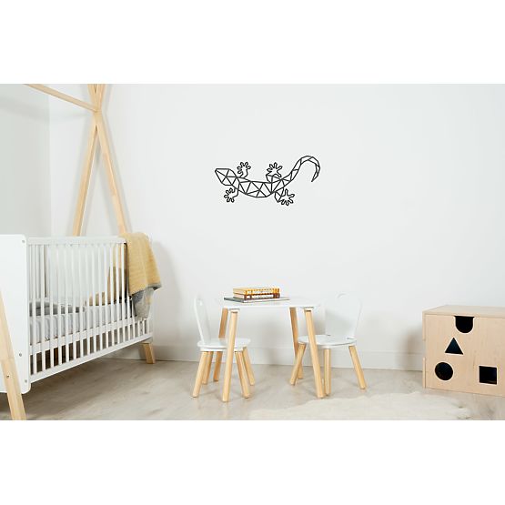 Geometrische Malerei aus Holz - Eidechse - verschiedene Farben Farbe: Schwarz