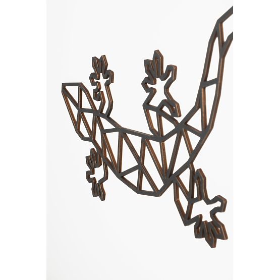 Geometrische Malerei aus Holz - Eidechse - verschiedene Farben Farbe: Schwarz