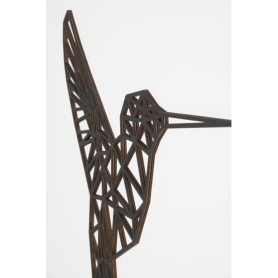 Geometrische Malerei aus Holz - Kolibri - verschiedene Farben Farbe: Schwarz