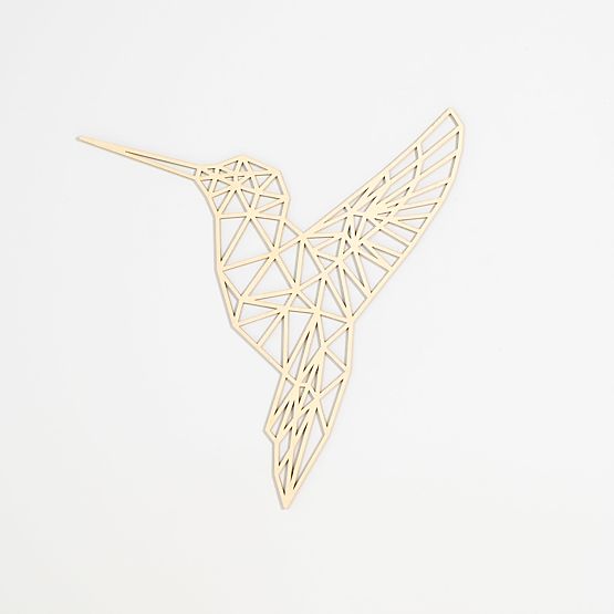 Geometrische Malerei aus Holz - Kolibri - verschiedene Farben Farbe: Natur