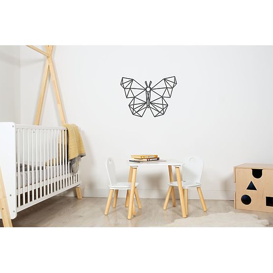 Geometrische Malerei aus Holz - Schmetterling - verschiedene Farben Farbe: Schwarz