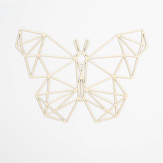 Geometrische Malerei aus Holz - Schmetterling - verschiedene Farben Farbe: Natur