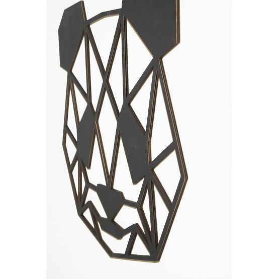 Geometrische Malerei aus Holz - Panda - verschiedene Farben Farbe: Schwarz