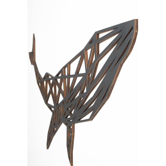 Geometrische Malerei aus Holz - Wal - verschiedene Farben Farbe: Schwarz