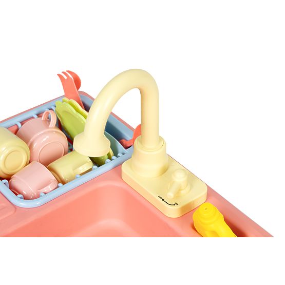 Spülbecken mit Wasserhahn, der mit Wasser gefüllt wird, 12 Zubehörteile, Spielzeug für Kinder