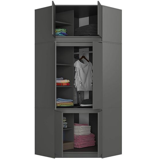 ECKSCHRANK MIT AUFSATZ S100 GRAPHITGRAU