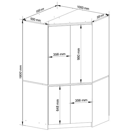 ECKSCHRANK S100 4D CLP EICHE CRAFT