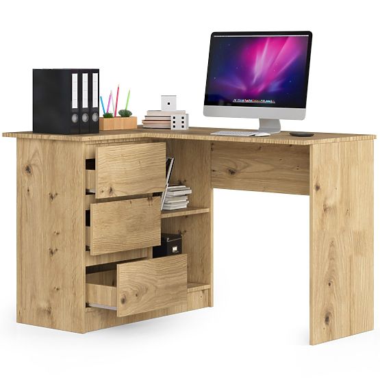 ECKSCHREIBTISCH B16 CLP LINKS EICHE ARTISAN