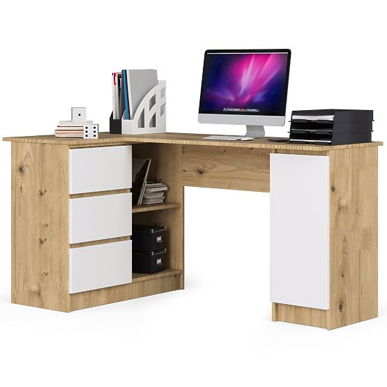ECKSCHREIBTISCH B20 CLP LINKSAUSRICHTUNG PK EICHE ARTISAN / WEISS