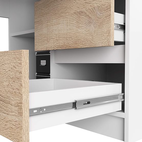 ECKSCHREIBTISCH B20 CLP RECHTS B WEISS / SONOMA