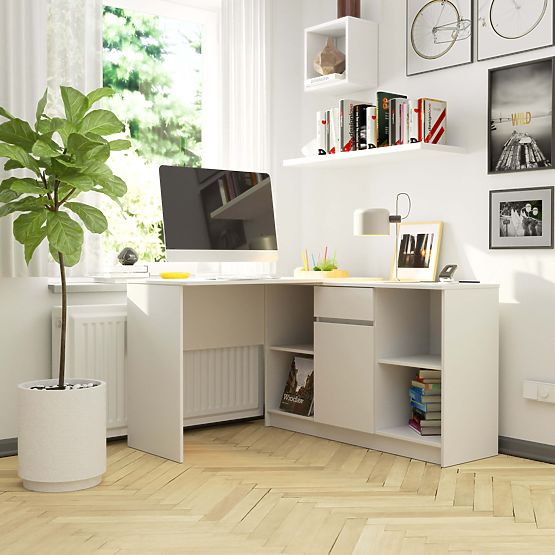 ECKSCHREIBTISCH - SET B-17 KOMMODE UND SCHREIBTISCH PK WEISS