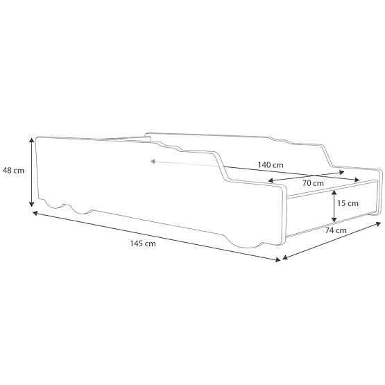Einzelbett Kipper 140x70 mit Matratze