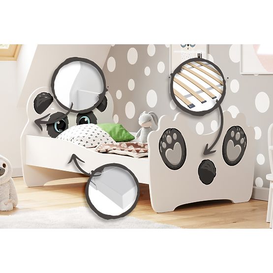 Einzelbett Panda 160x80 mit Matratze