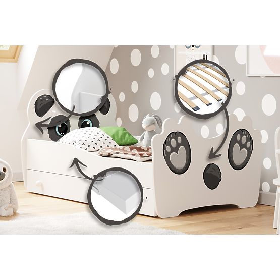 Einzelbett Panda 160x80 mit Schublade
