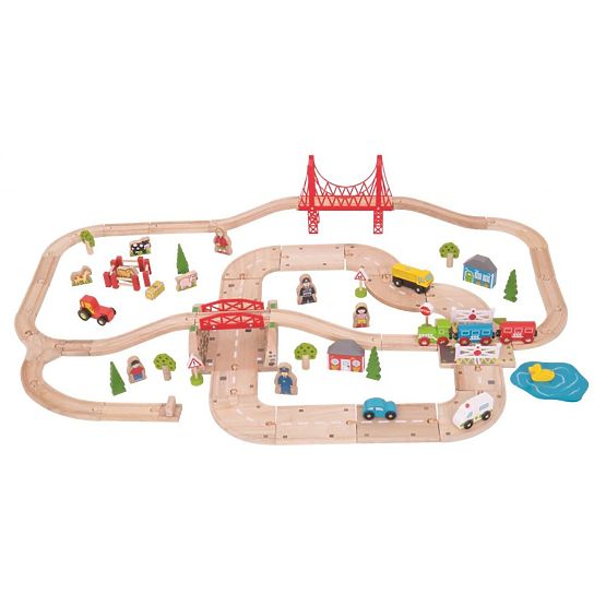 Eisenbahn mit Straße - 80 Elemente