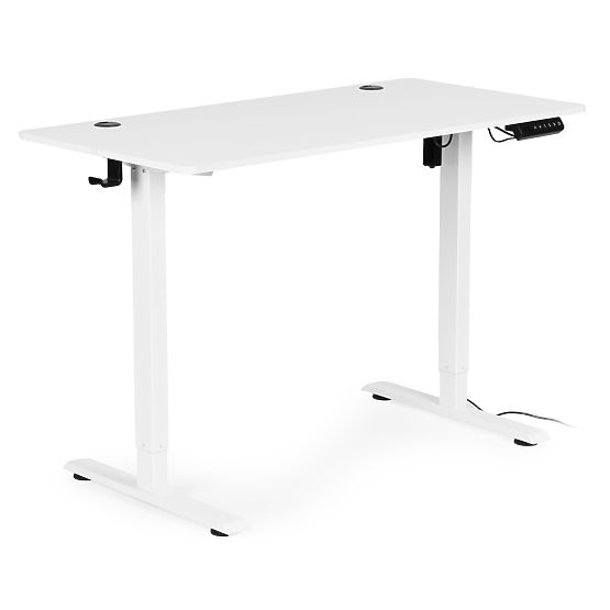 Elektrisch höhenverstellbarer Tisch 120x60 cm, Höhe 72-117 cm, weiß ModernHome