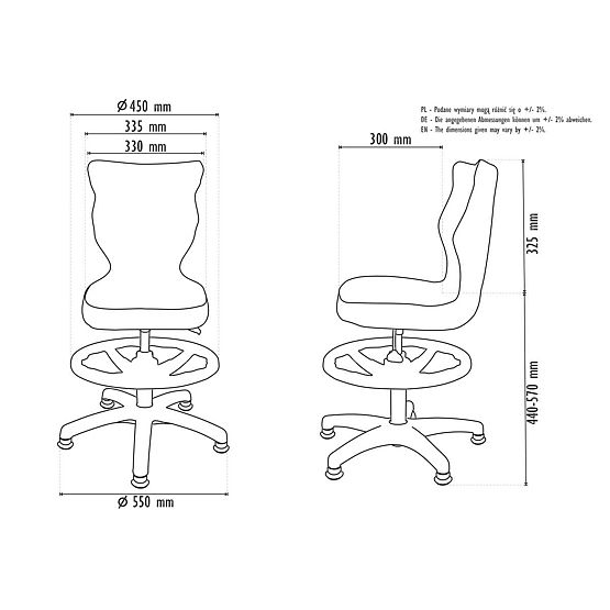 Ergonomischer Kinderstuhl für Schreibtische, einstellbar auf Höhe 119-142 cm - Fußballmotive