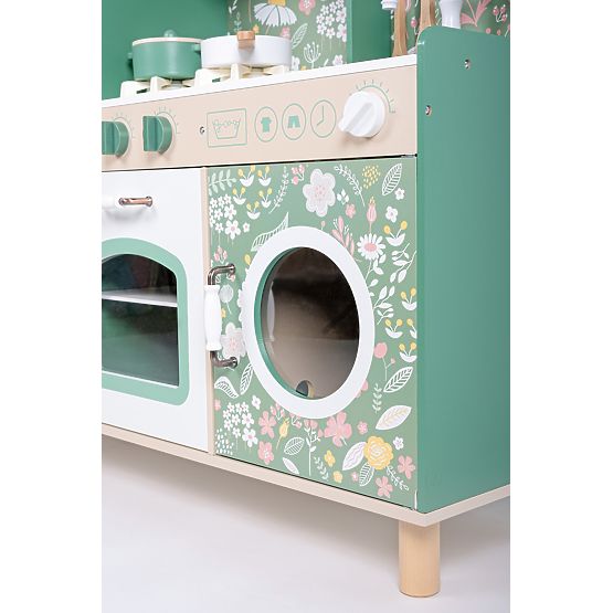 Esmeraldia - Küche mit Waschmaschine und Ofen