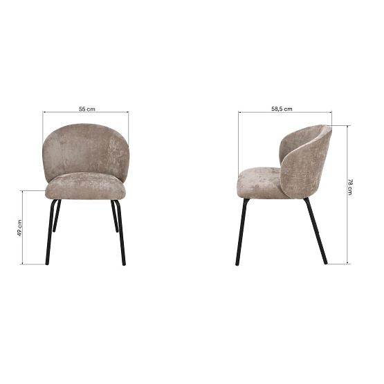 Esszimmerstuhl Larisa, braun/schwarze Beine