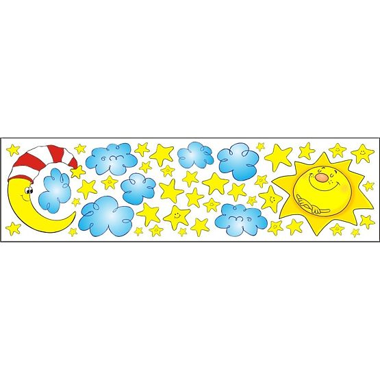 Fensteraufkleber - Sonne, Mond und Sterne - 0,3 m2