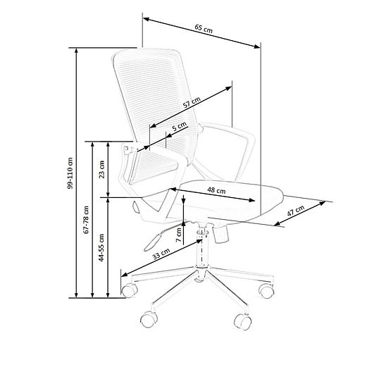 Flackernder Bürostuhl - hellgrau / schwarz
