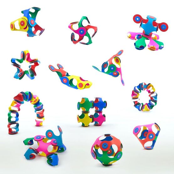 Flexibles Magnetset Clixo, 9 Stück - Farbmischung