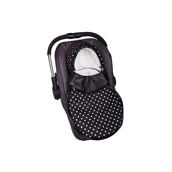 Fußsack für Autositz - Minky/Schwarz