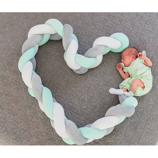 Geflochtenes Geländer 240 cm - Mint mit Grau