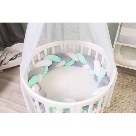 Geflochtenes Geländer 240 cm - Mint mit Grau