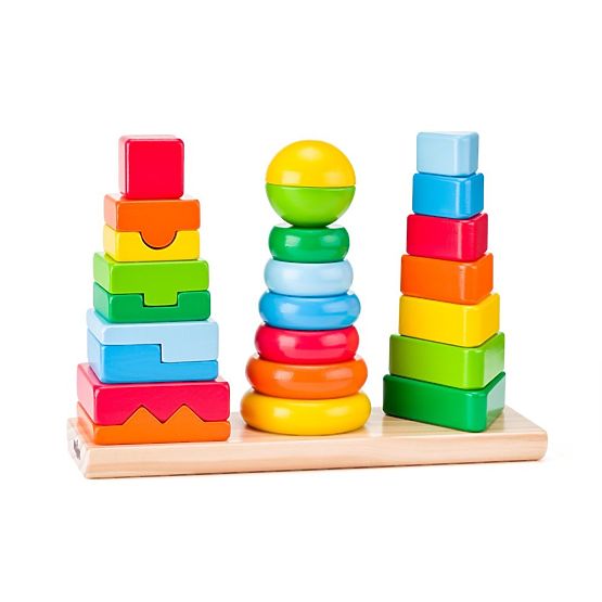Geometrisches Puzzle 3 Türme zum Zusammenbauen