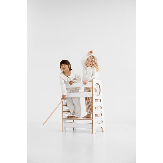 Lernturm für Zwillinge DOUBLE M - weiß