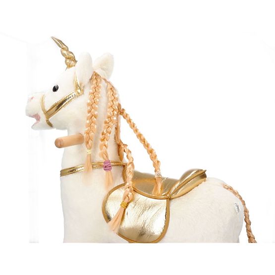 Goldenes Schaukel-Einhorn mit Rädern