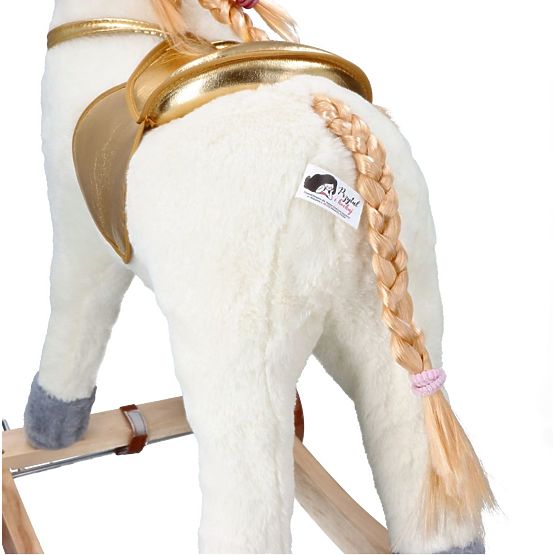 Goldenes Schaukel-Einhorn mit Rädern