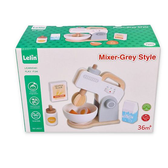 Grauer Mixer - Holzspielzeug
