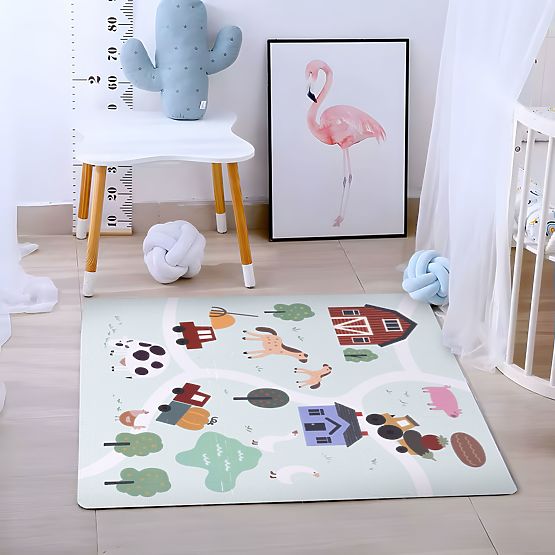 Große EVA-Schaumstoffmatte für Kinder Bauernhof 90,5x90,5 cm 21 Stk. ECOTOYS