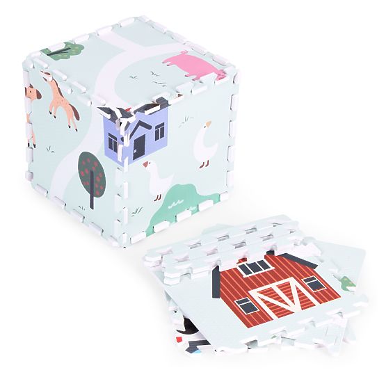 Große EVA-Schaumstoffmatte für Kinder Bauernhof 90,5x90,5 cm 21 Stk. ECOTOYS