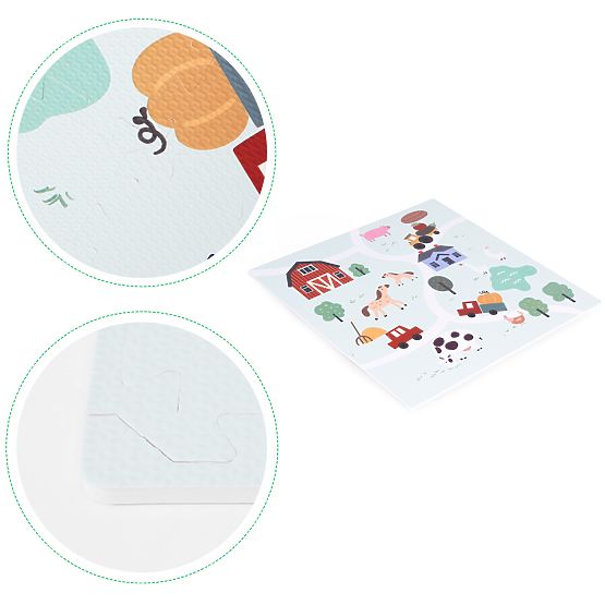Große EVA-Schaumstoffmatte für Kinder Bauernhof 90,5x90,5 cm 21 Stk. ECOTOYS