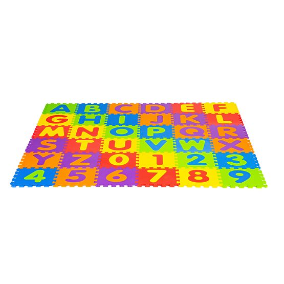 Große EVA-Schaumstoffmatte für Kinder Buchstaben Zahlen 178x178 cm 36 Stück ECOTOYS