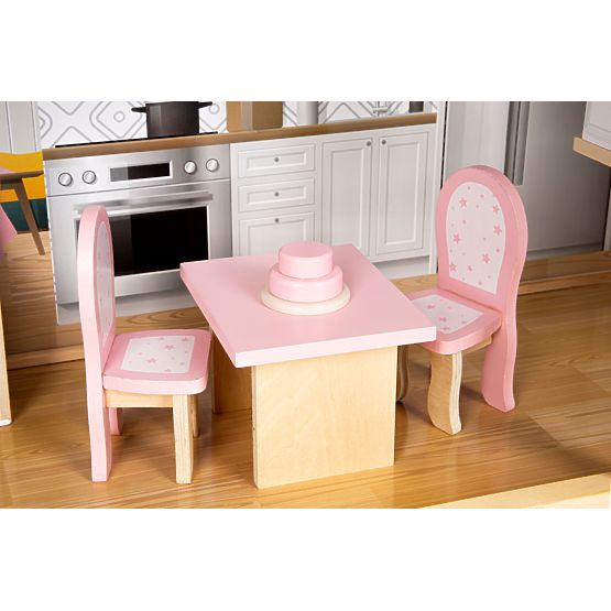 Großes Holzpuppenhaus 138 cm Residenz Maya 28 Stk. ECOTOYS