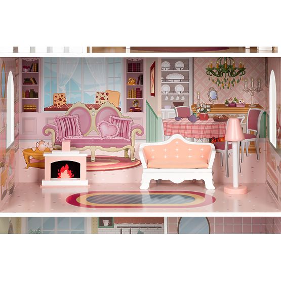 Großes Puppenhaus mit Möbelset ECOTOYS