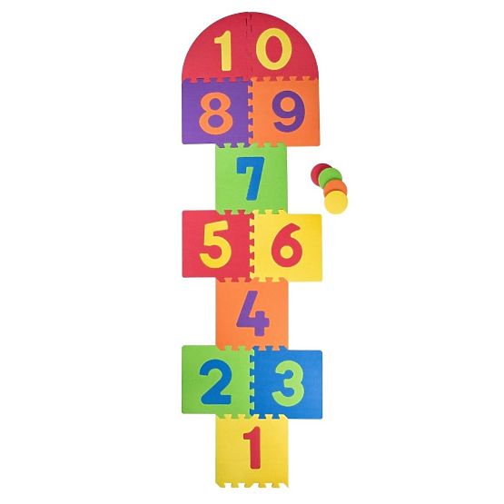 Großes Schaumstoff-Puzzle für das Hüpfspiel Himmel und Hölle