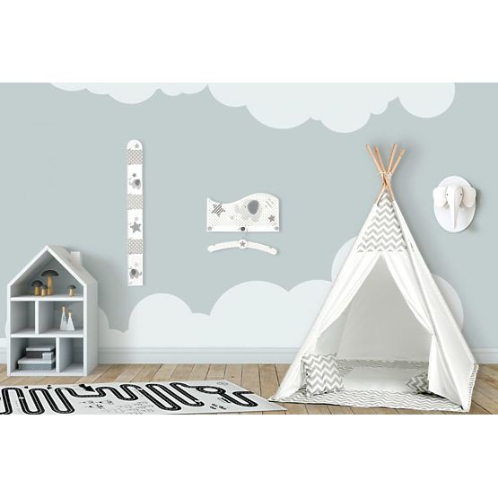 Kinder-Tipi-Zelt grau-weiß