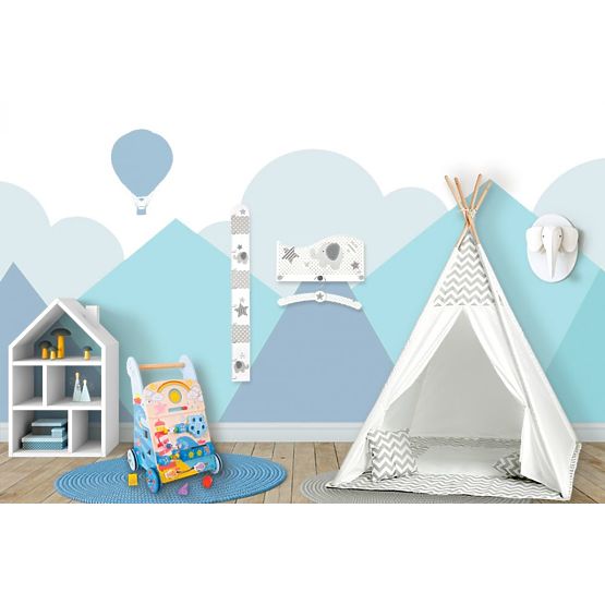 Kinder-Tipi-Zelt grau-weiß